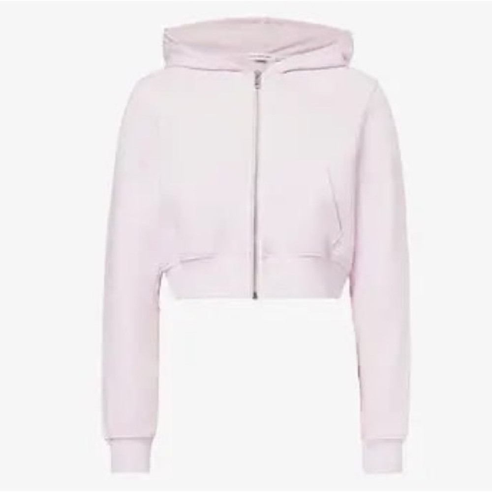 NWT Good American Cropped Cotton-Blend Hoody in Candy Pink Size 2X